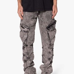 mnml B647 Cargo Seamed Flare Denim - Grey Size 36Grey / 36